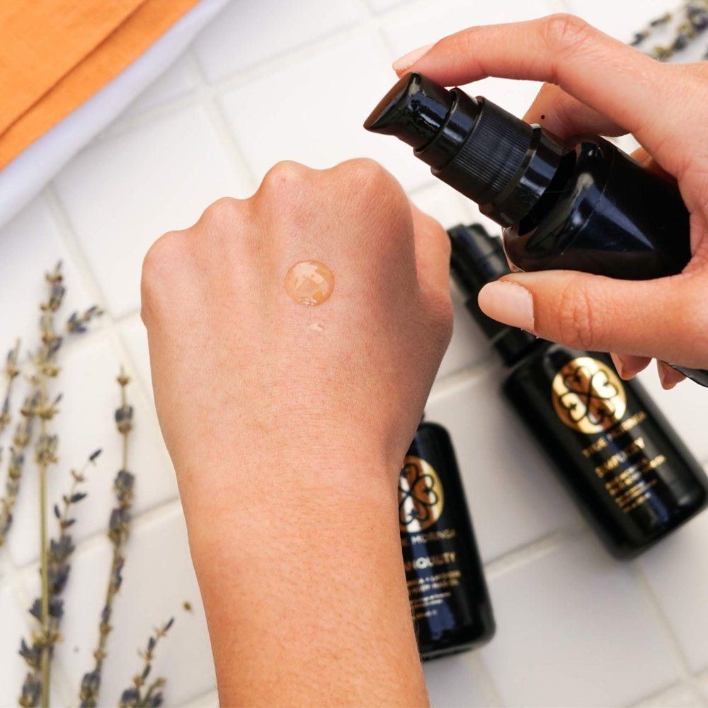 True Moringa Oil on the face for lightweight hydration.