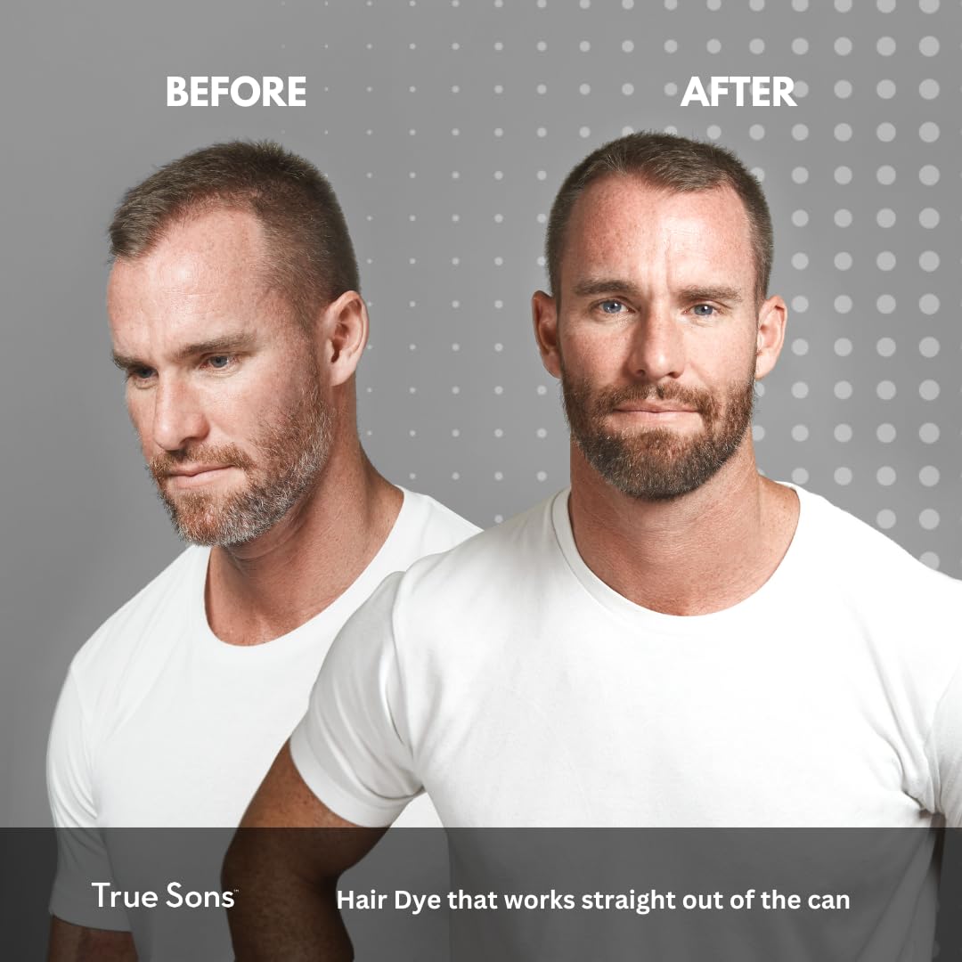 True Sons Espuma Tinte para barba y bigotes, tono a juego.