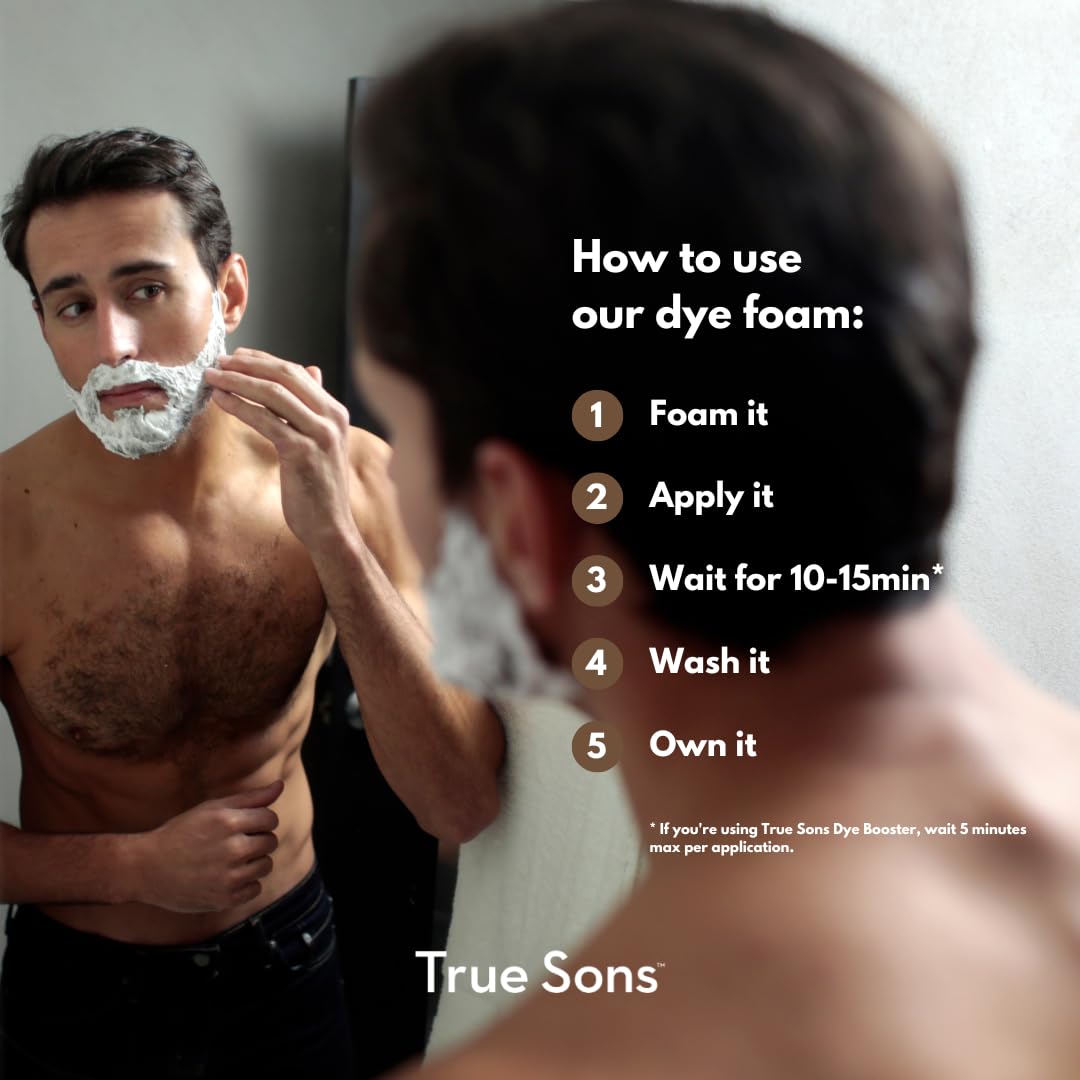 True Sons Espuma Tinte refuerzo de color para resultados más intensos.