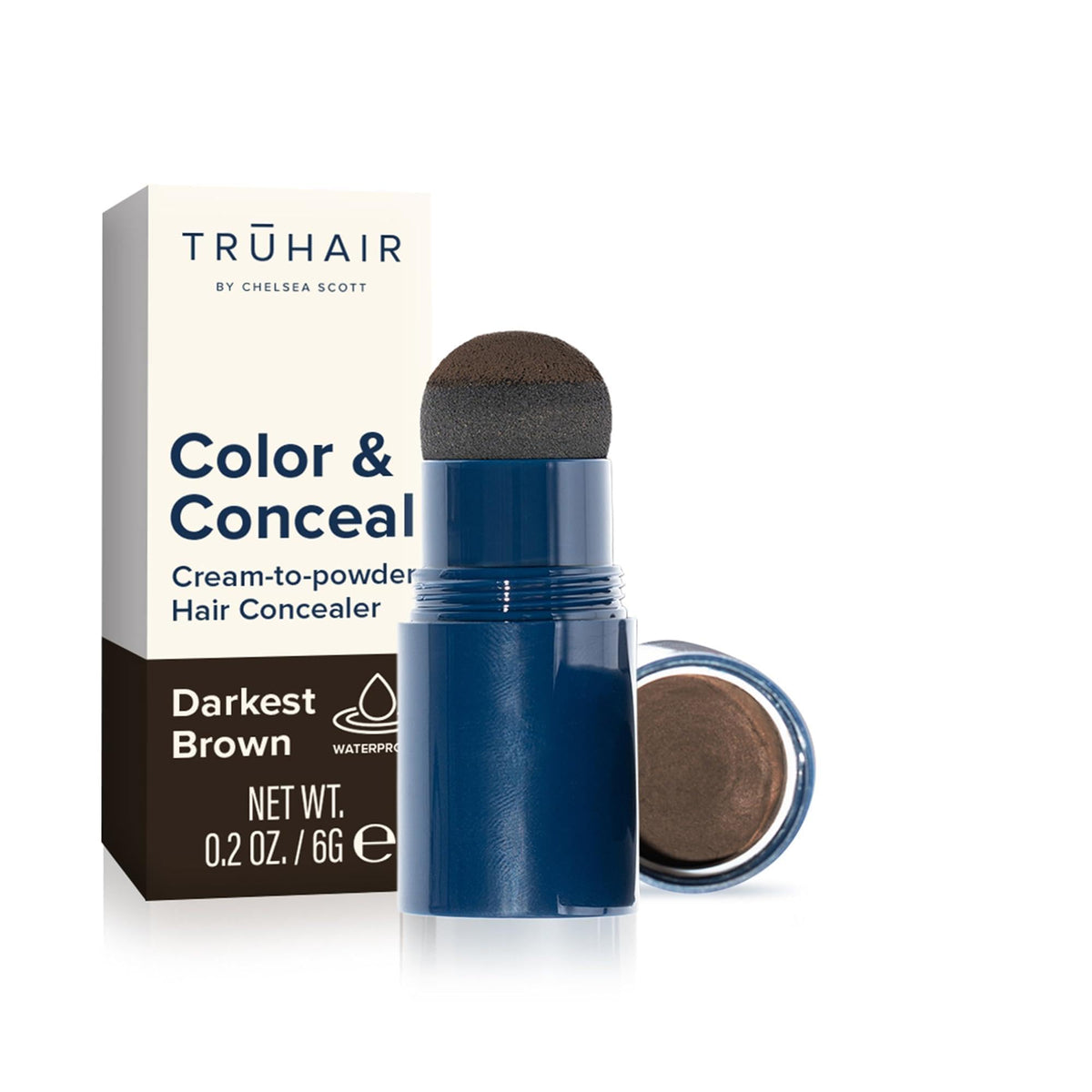 TRUHAIR Color & Conceal cap et éponge pour une application propre