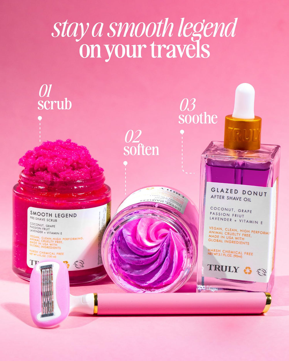 Butter de afeitar de Truly con textura cremosa para deslizamiento suave