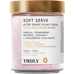 Truly Soft Serve après rasage crème hydratante pour peau douce et lisse.