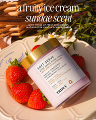 Truly Soft Serve parfum Fraise, Vanille Madagascar et Ambre apaise les sens.