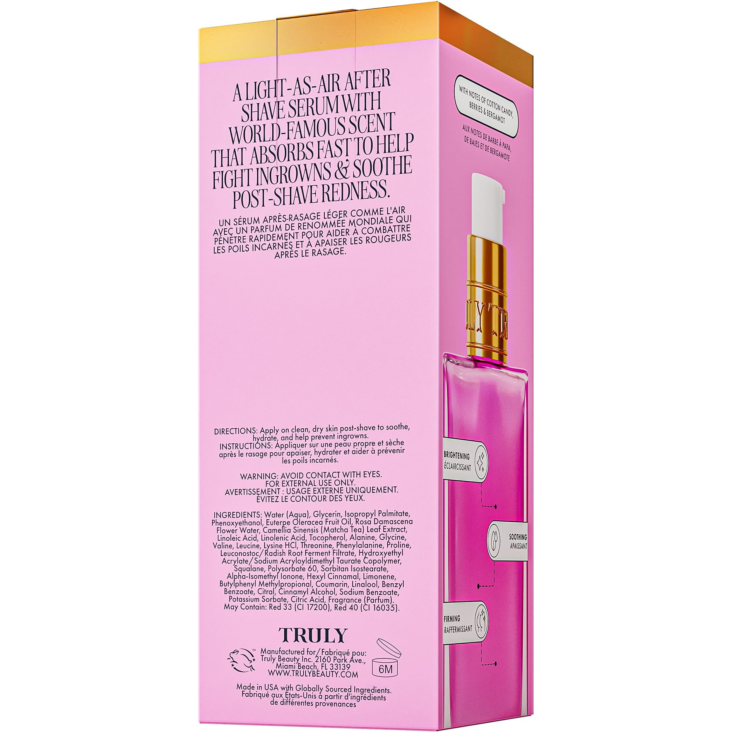 Truly Unicorn Fruit Serum, uso diario para piel suave entre afeitados.
