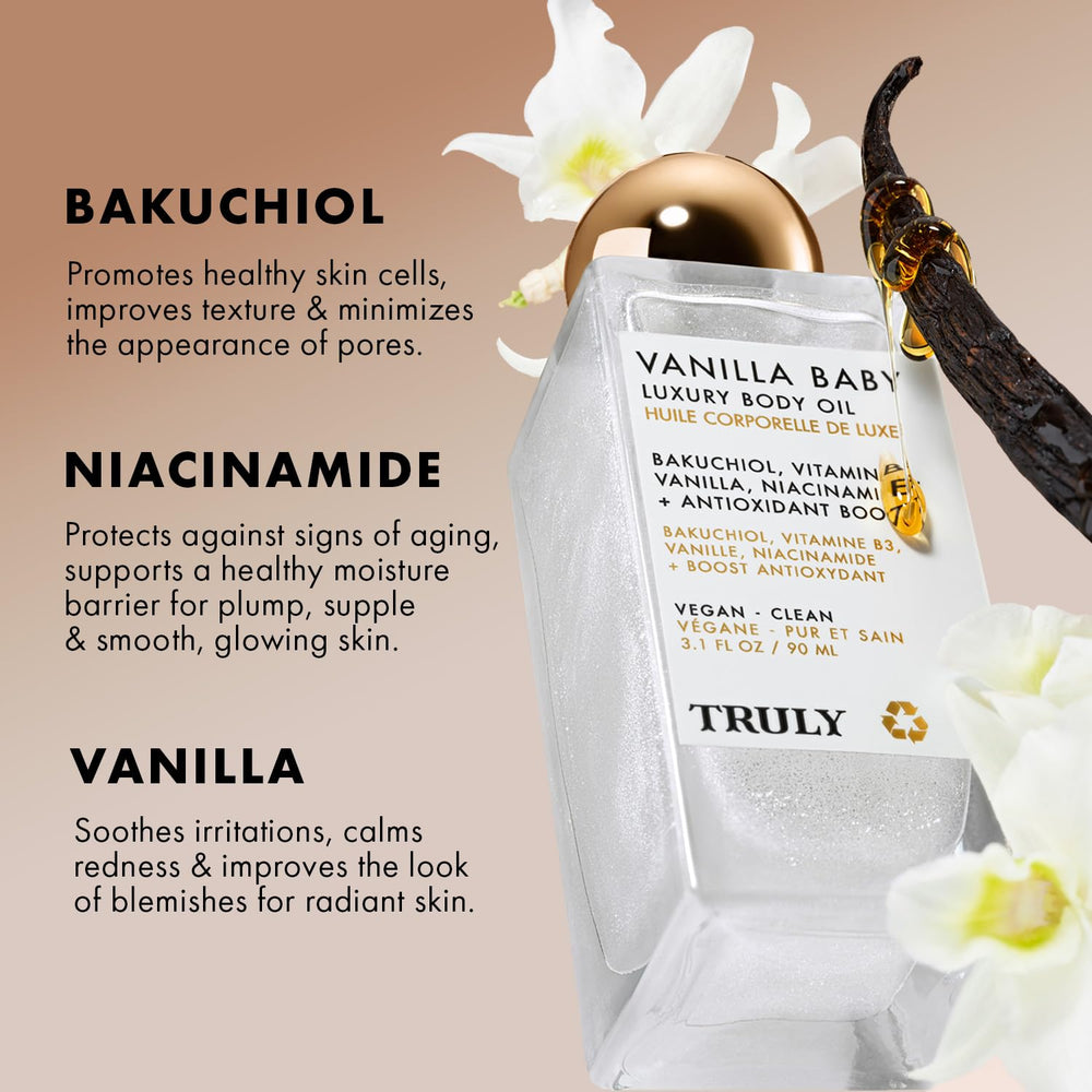 Truly Vanilla Baby: aplicación suave con hidratación para piel nutrida.