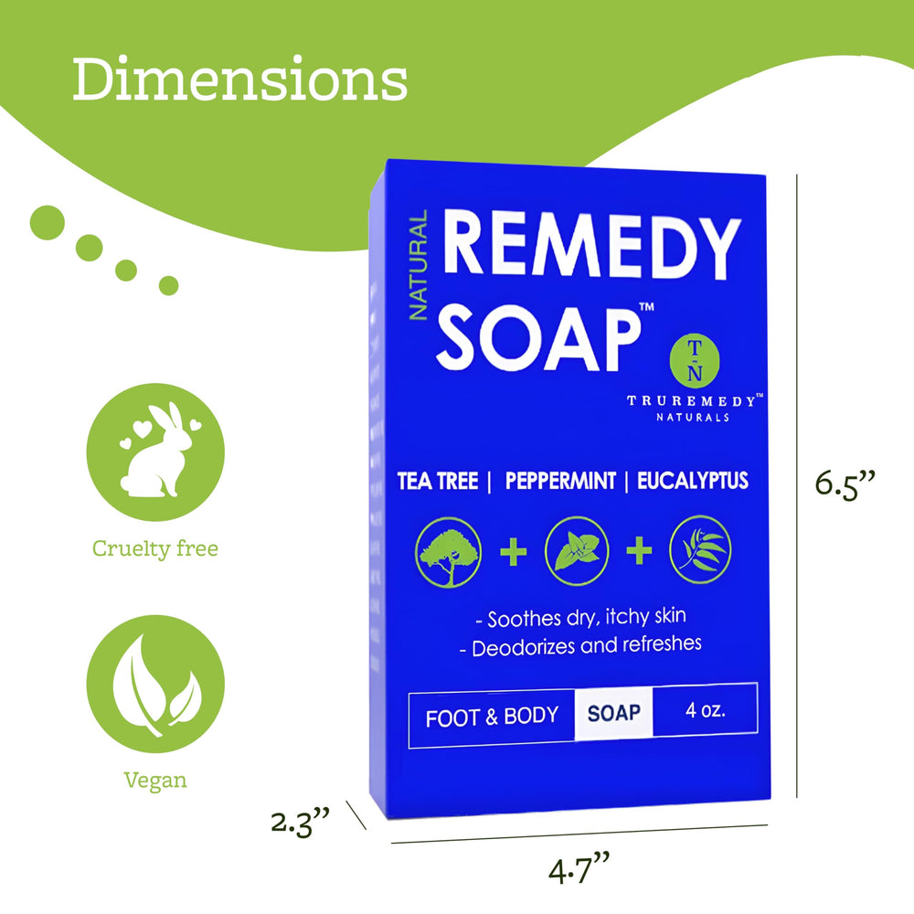 Jabón corporal Remedy, aroma mentolado, sensación limpiadora.