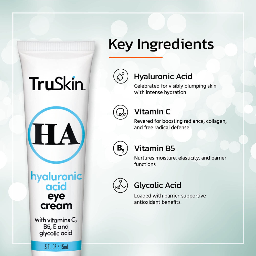 TruSkin crema ojos, brillo sutil para una mirada más luminosa.