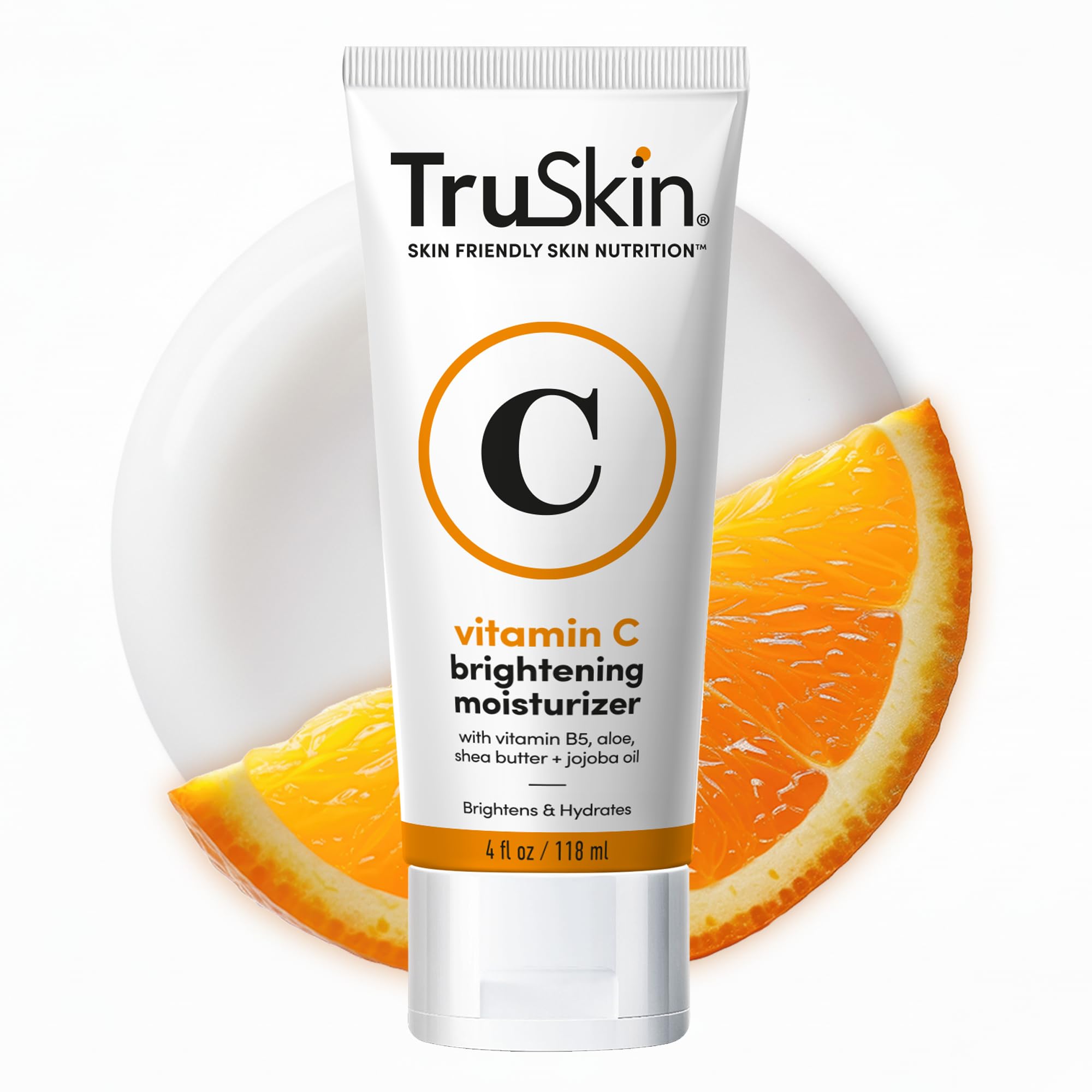 TruSkin Vitamina C crema, bote vertido para aplicación suave.