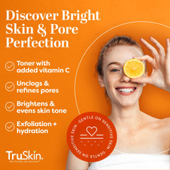 TruSkin – aplicación en la mano, muestra uso en rostro y cuello