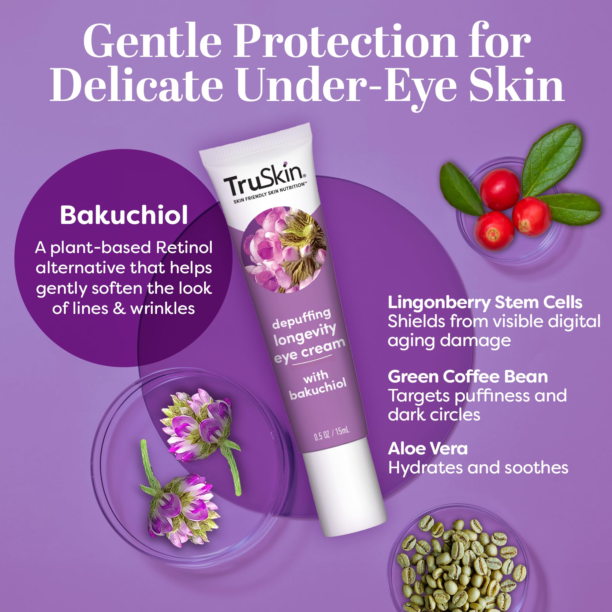 Aplicación con perla alrededor de los ojos con TruSkin Longevity