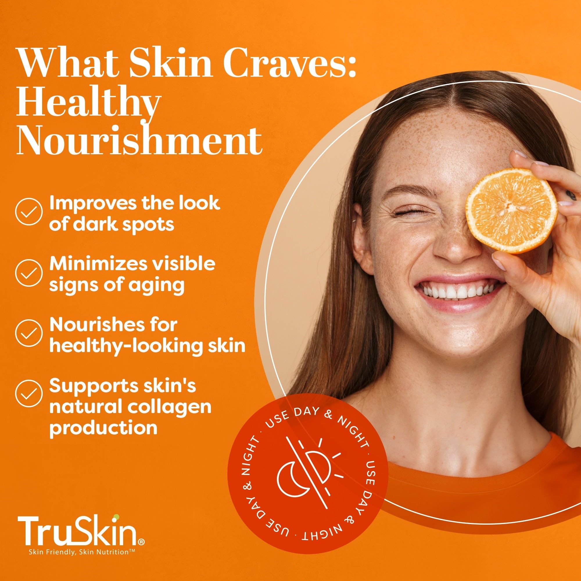 TruSkin Naturals serum vitamina C con aloe vera calma la piel tras la aplicación.
