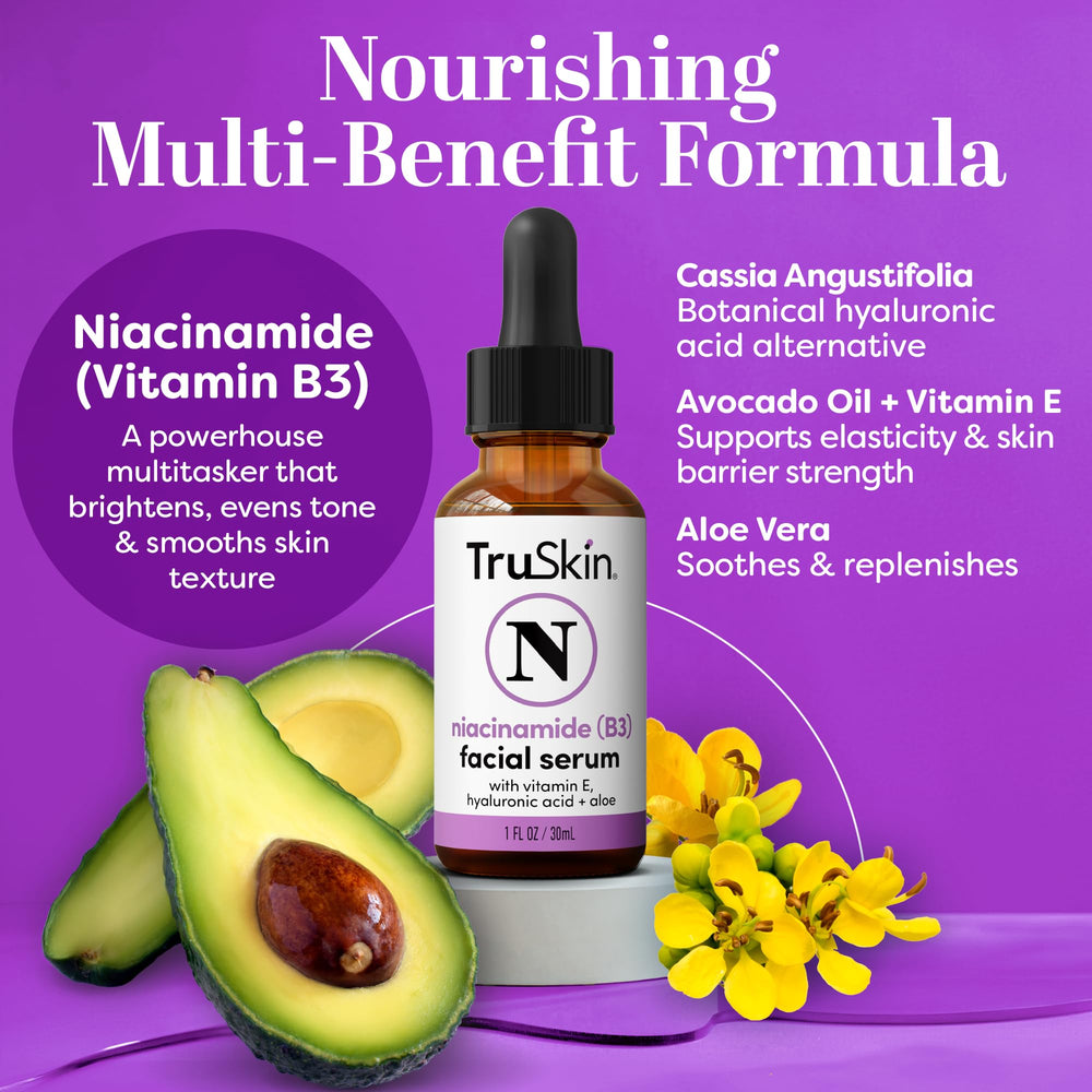 TruSkin Niacinamide Serum dropper enables precise morning or night application.