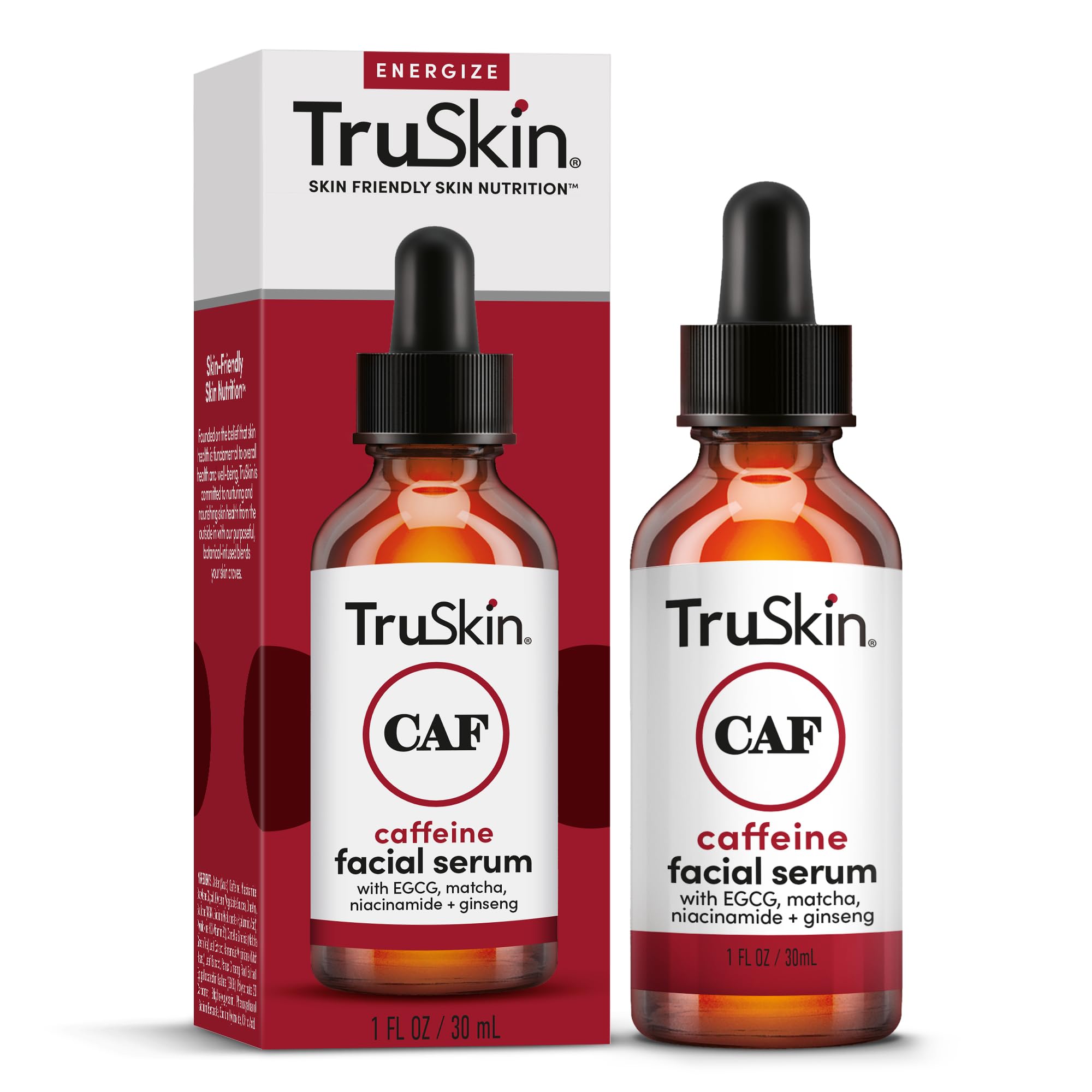 TruSkin serum cafeína ayuda a revitalizar la mirada durante el día.