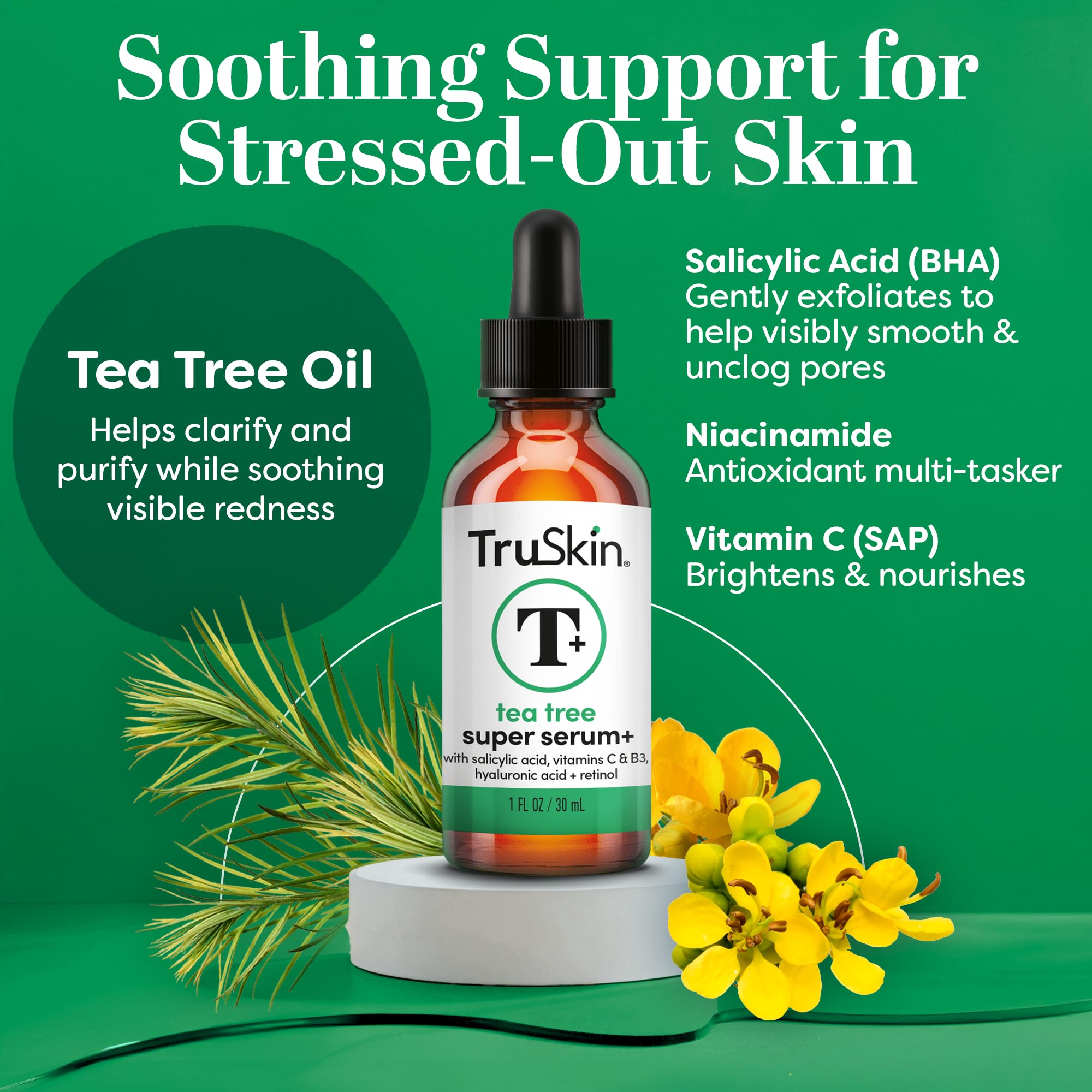 TruSkin serum textura sedosa, facilita aplicacion diaria