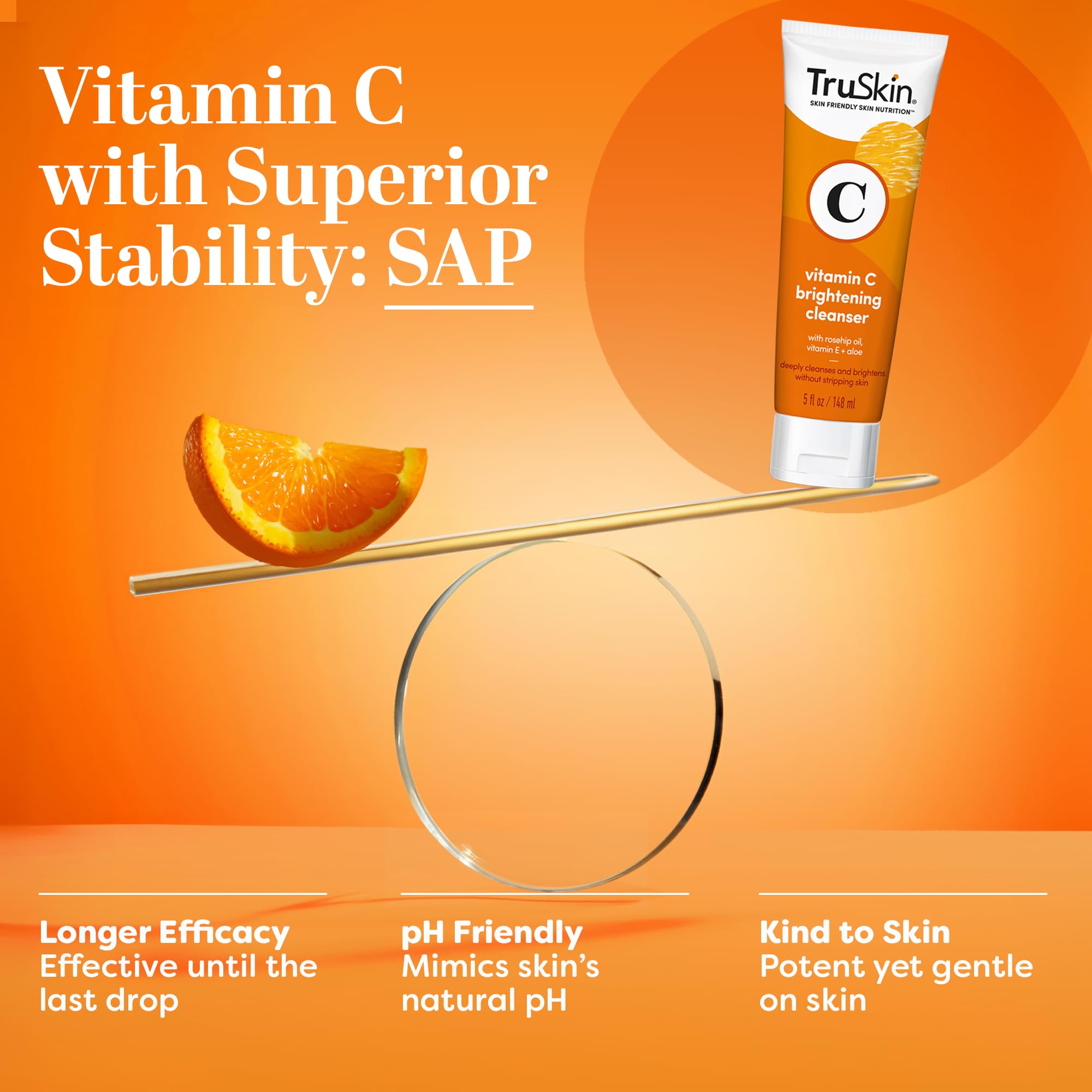 TruSkin Vitamin C Face Wash after-use glow on clean skin.