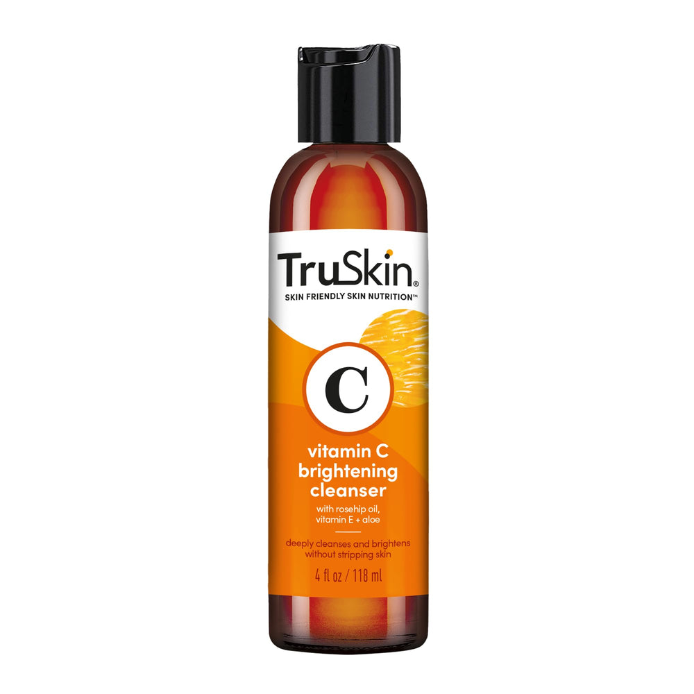 TruSkin Vitamin C Face Wash application on neck and face.