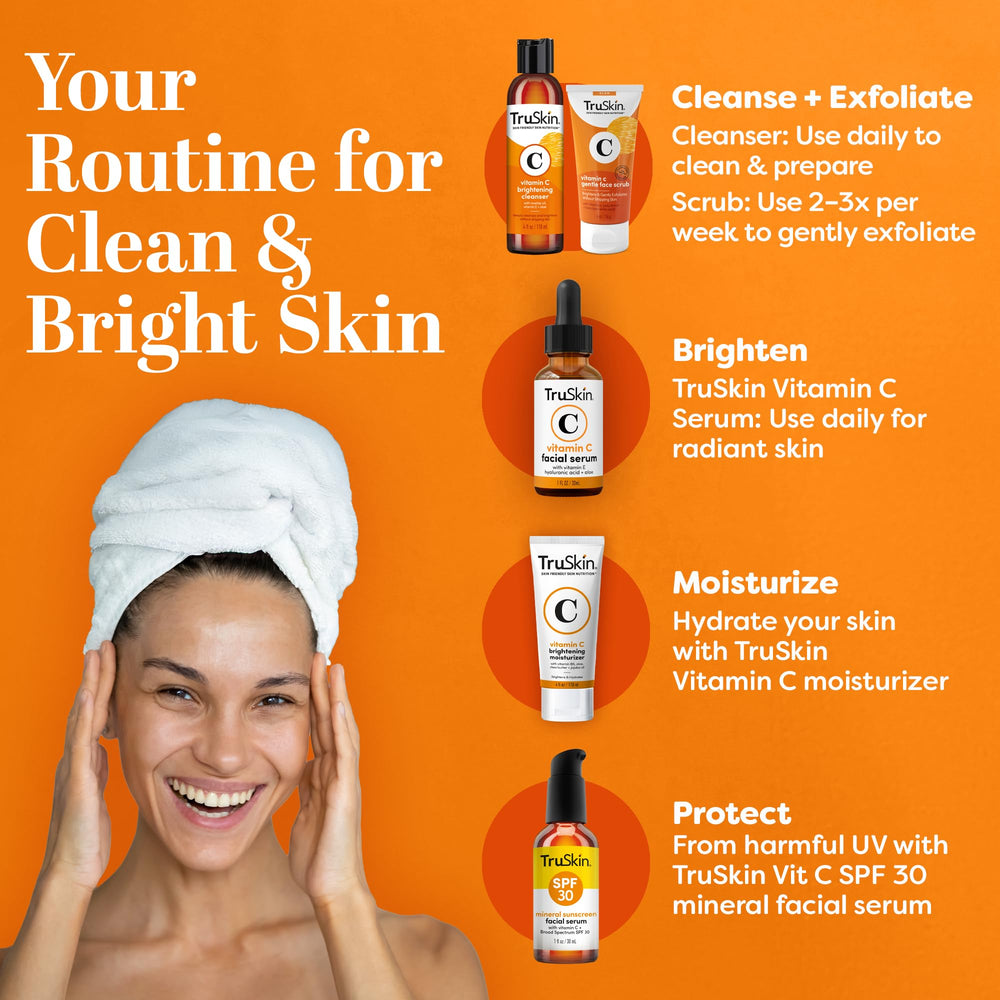 TruSkin Vitamin C Face Wash USA-made label close-up.