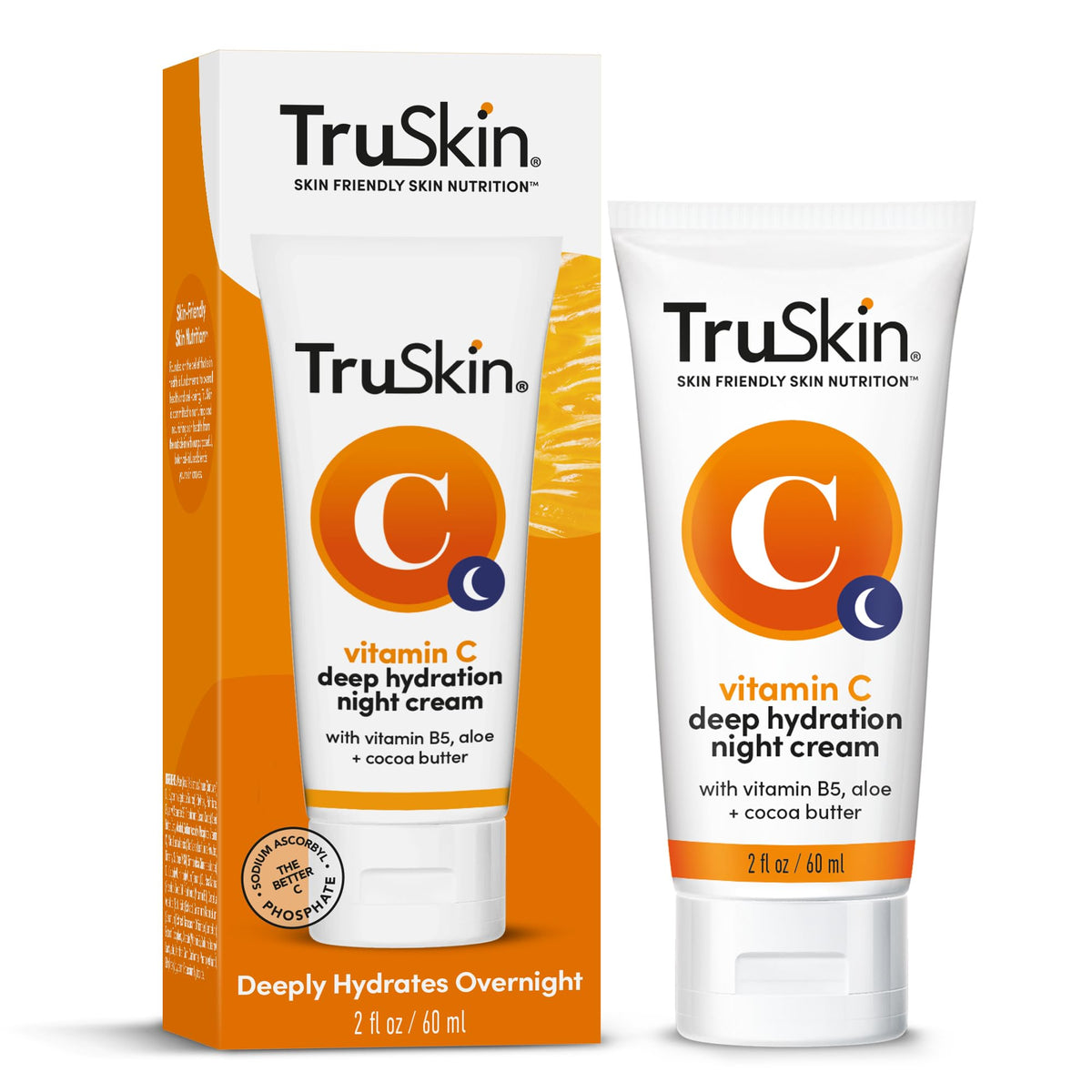TruSkin Vitamin C Night Cream: envase a la vista para hidratación nocturna suave.