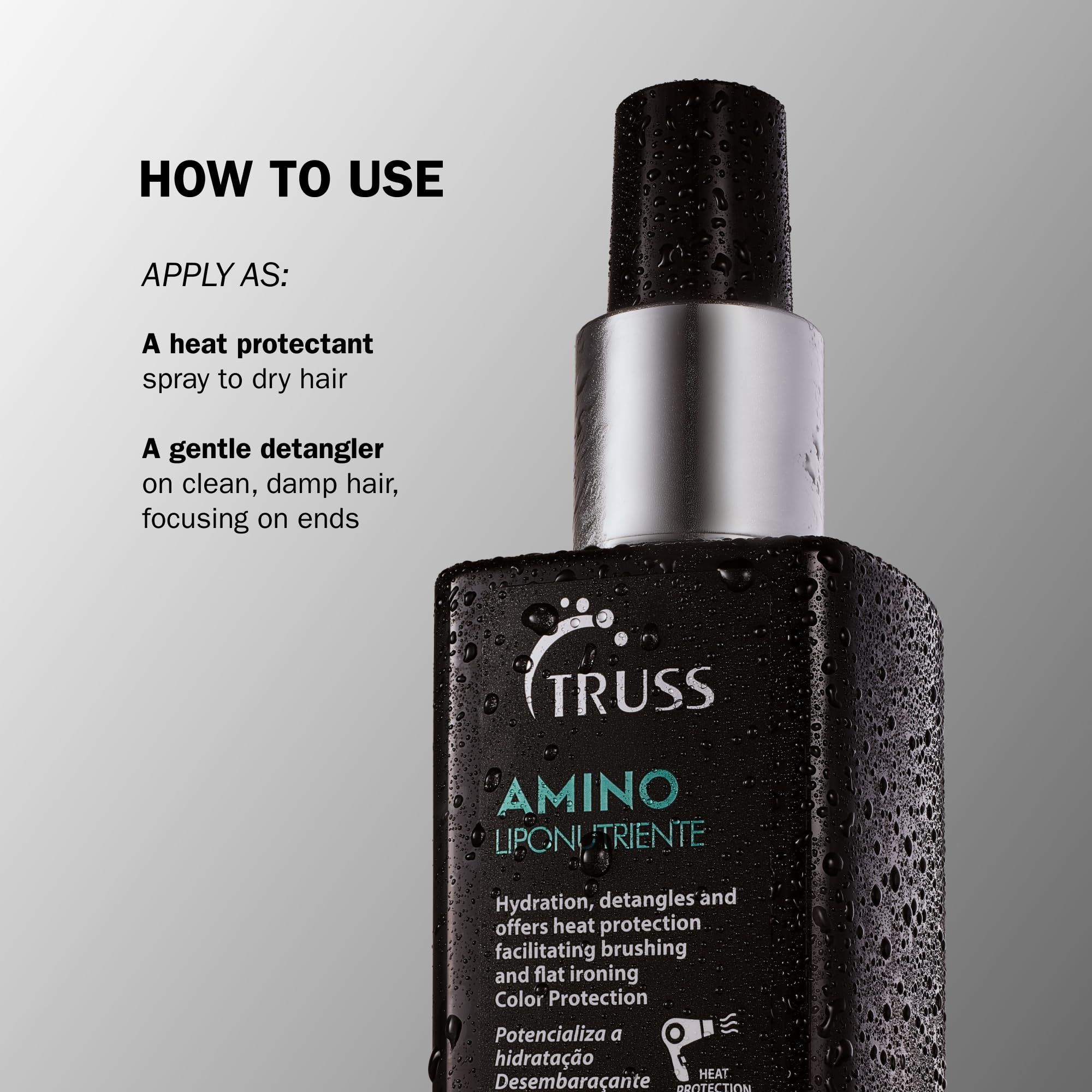 TRUSS Amino Heat Protection Atomizador realza brillo y color del cabello