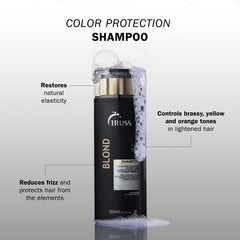 TRUSS champú violeta: pigmentos violetas neutralizan tonos y revitalizan el rubio.