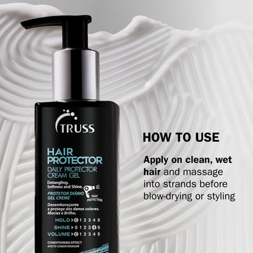 TRUSS Hair Protector: acabado brillante tras uso con calor.