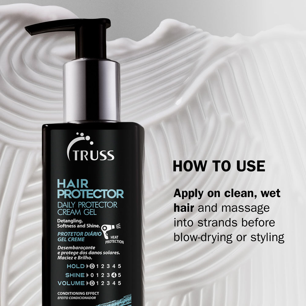 TRUSS Hair Protector: acabado brillante tras uso con calor.
