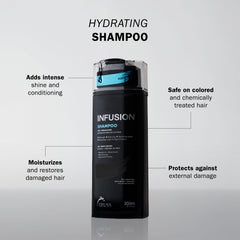 Champú Infusión TRUSS, aplicación en cabello que facilita un lavado suave diario.