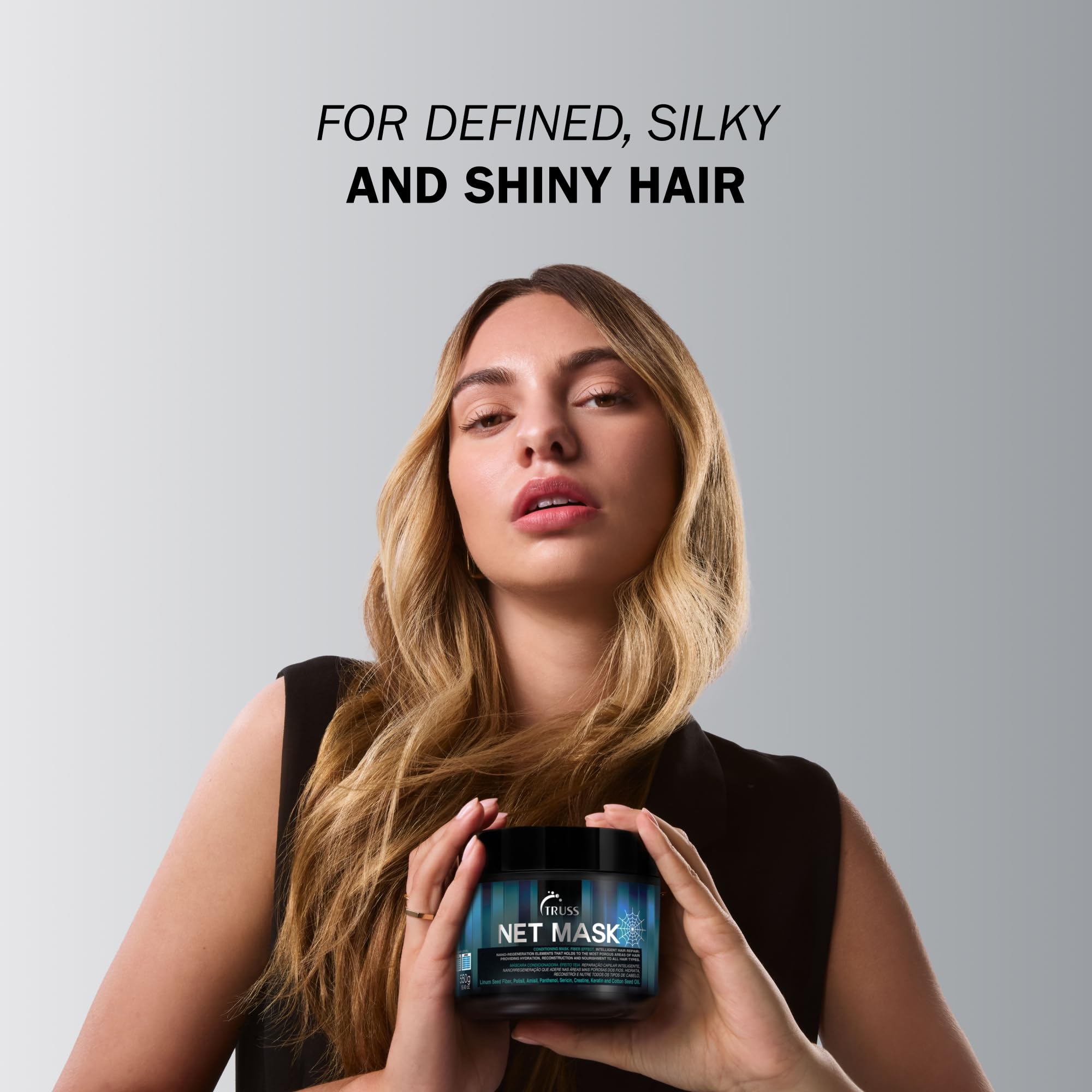 TRUSS mascarilla reparadora para rizos definidos y elasticidad.
