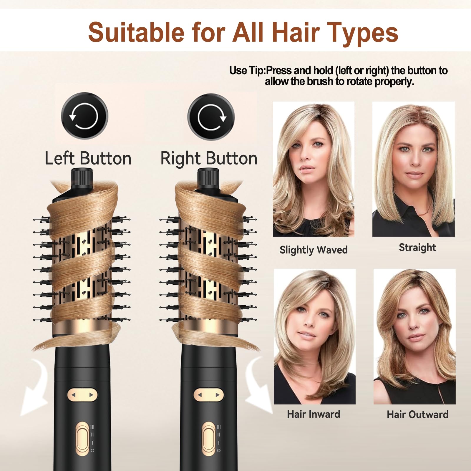 Iconos de tecnología iónica negativa de Trylater para reducir frizz.