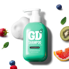 TS GD Champú: botella verde para lavado suave del cuero cabelludo sensible.