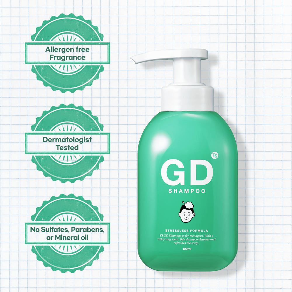 TS GD Champú: fragancia frutal sin alérgenos para piel delicada.
