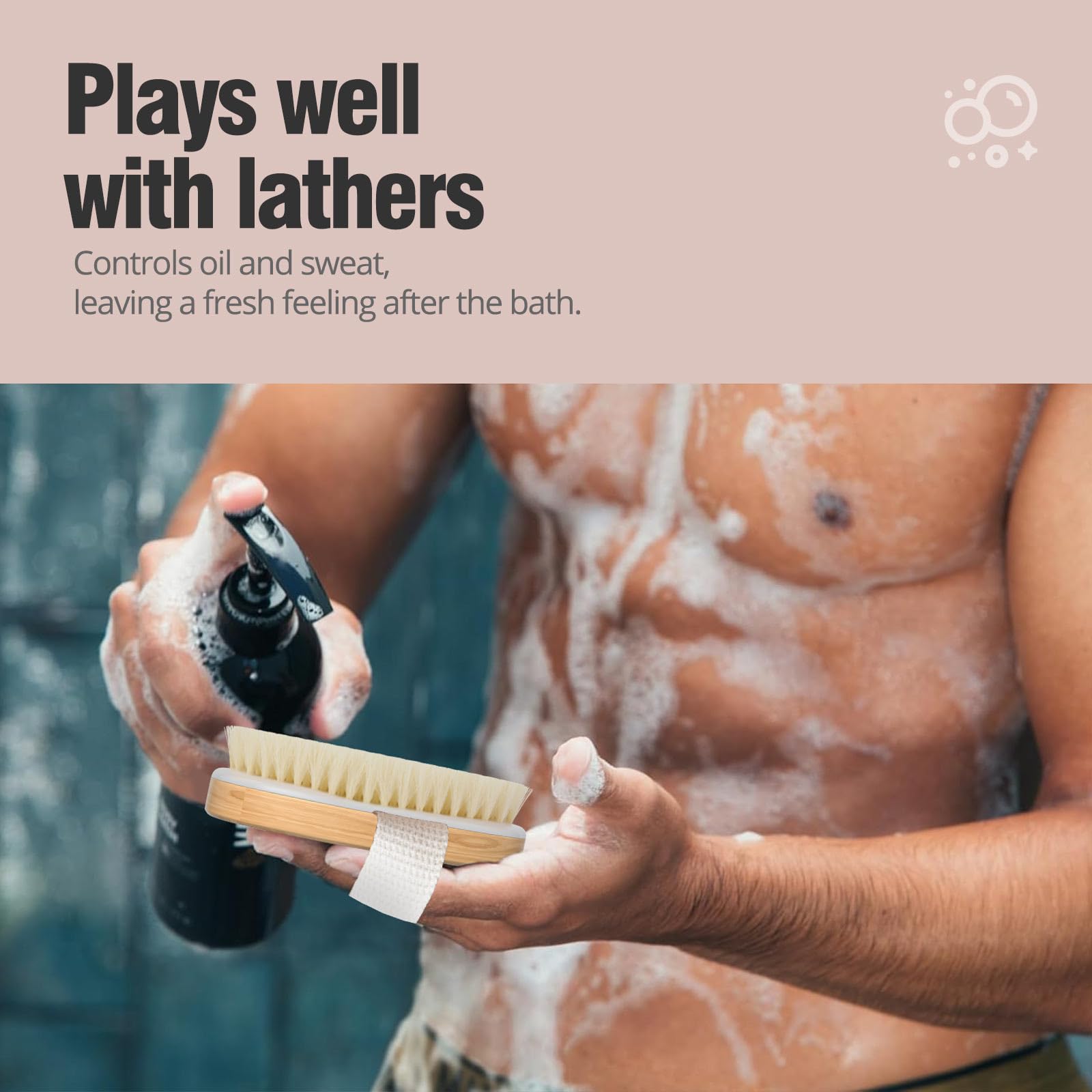 Cepillo para ducha Tskcos, uso húmedo para limpieza profunda y exfoliación.