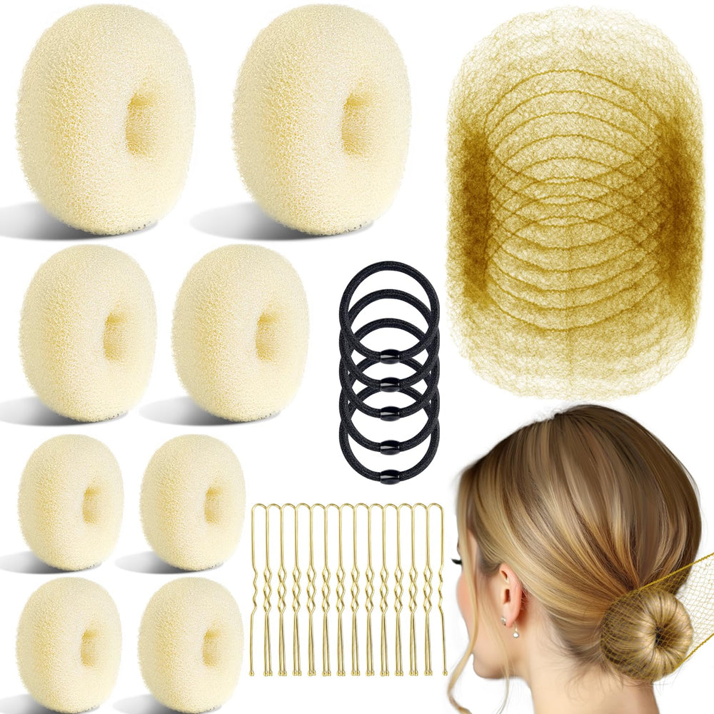 TsMADDTs conjunto de moños rubio con donas grandes para peinados duraderos