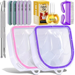 TsMADDTs cuencos de remojo para uñas con diseño apilable para uso cómodo en casa