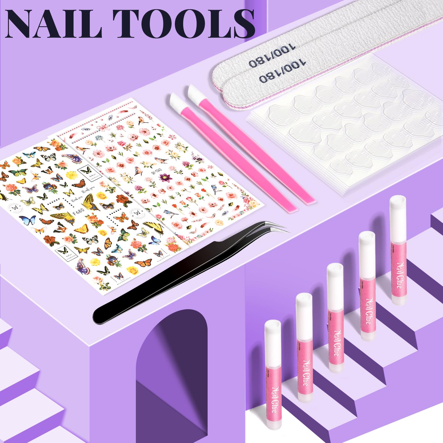 TsMADDTs pickup tweezer and tools for precise nail art.