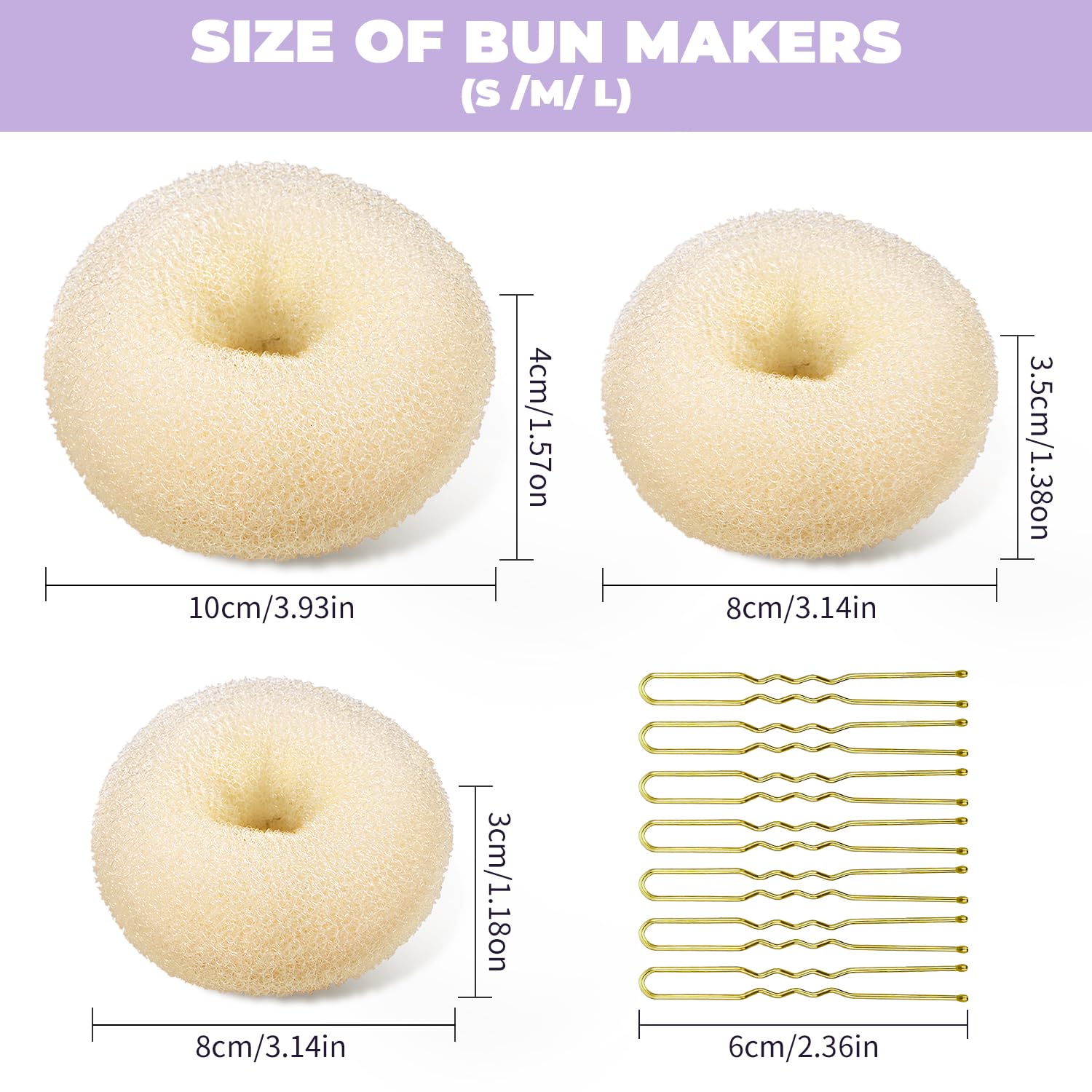 TsMADDTs donut mediano para moño, estilo versátil diario