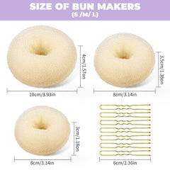 TsMADDTs donut mediano para moño, estilo versátil diario