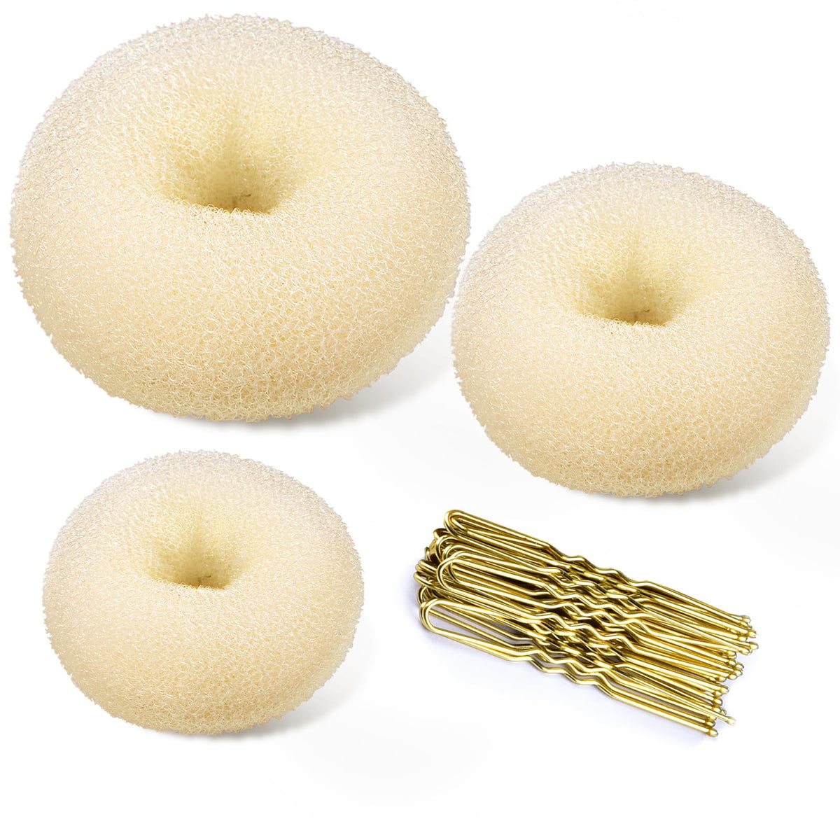 TsMADDTs donut pequeño para moño, ideal para cabello fino