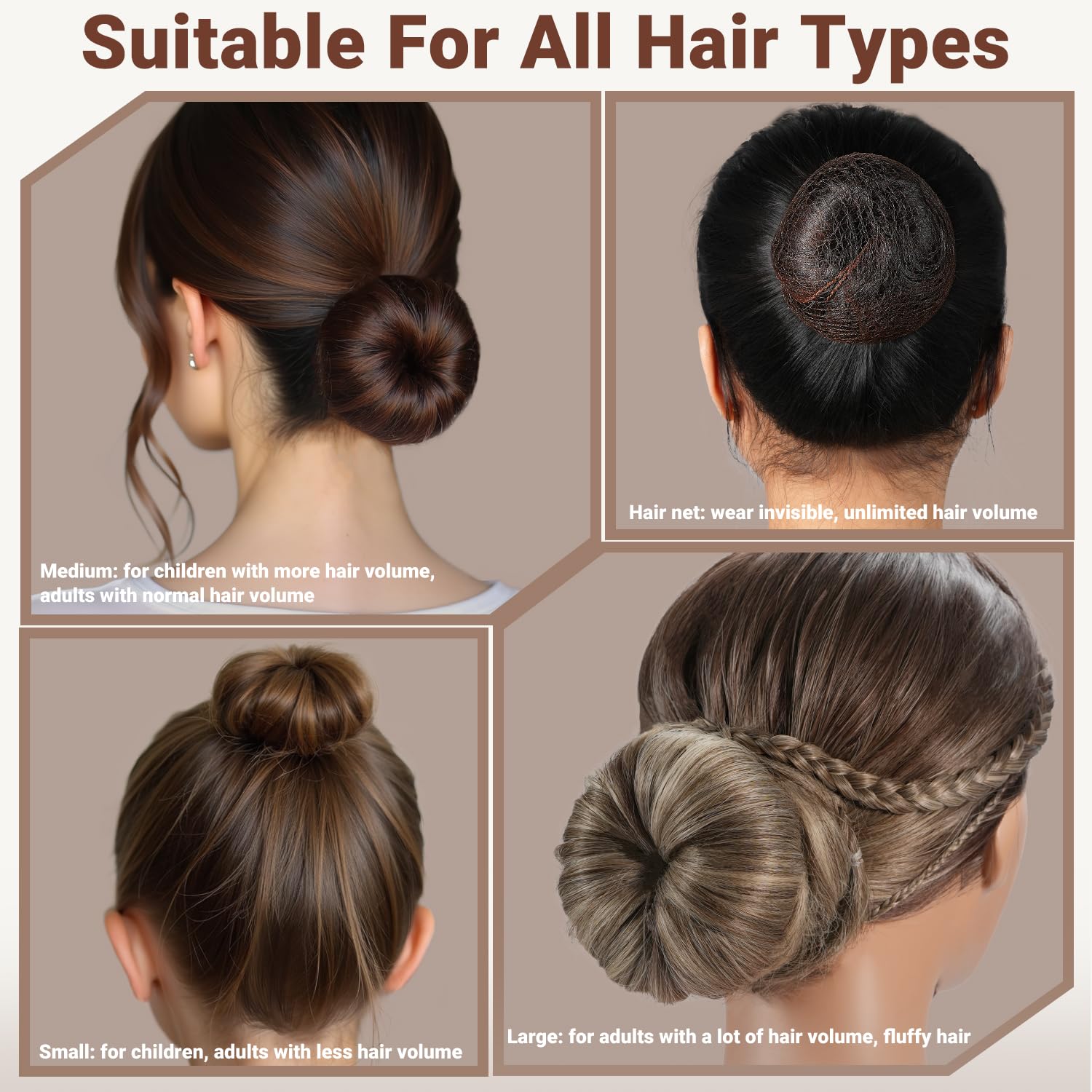TsMADDTs horquillas en U para moño, protegen el cabello y fijan con suavidad