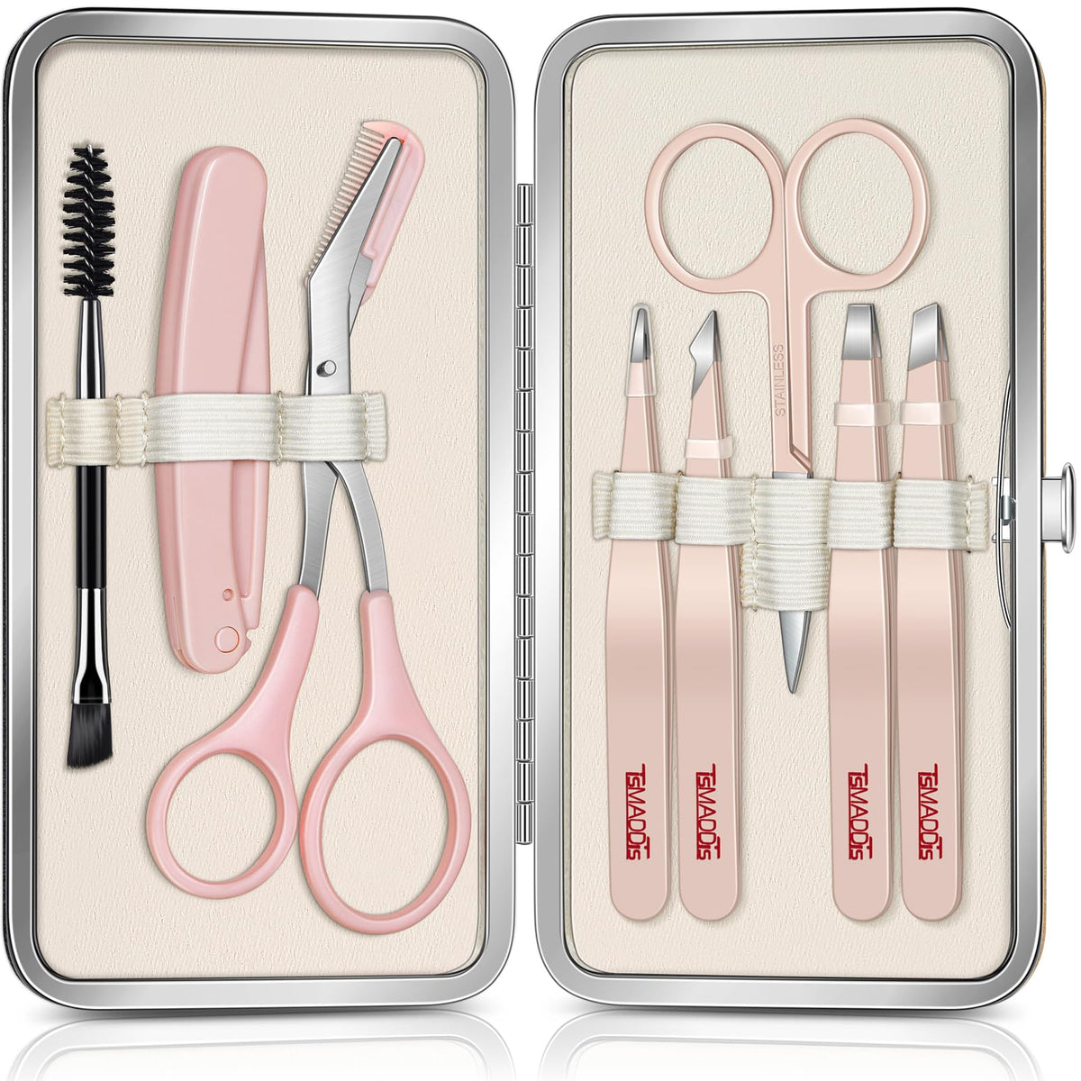 Pinzas TsMADDTs 8 en 1 para cejas: precisión para definir trazos limpios.