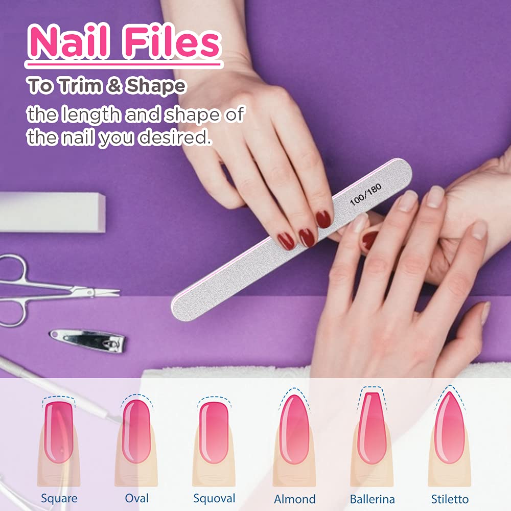 TsMADDTs kit completo de limas y bloques para uñas, uso domiciliario seguro
