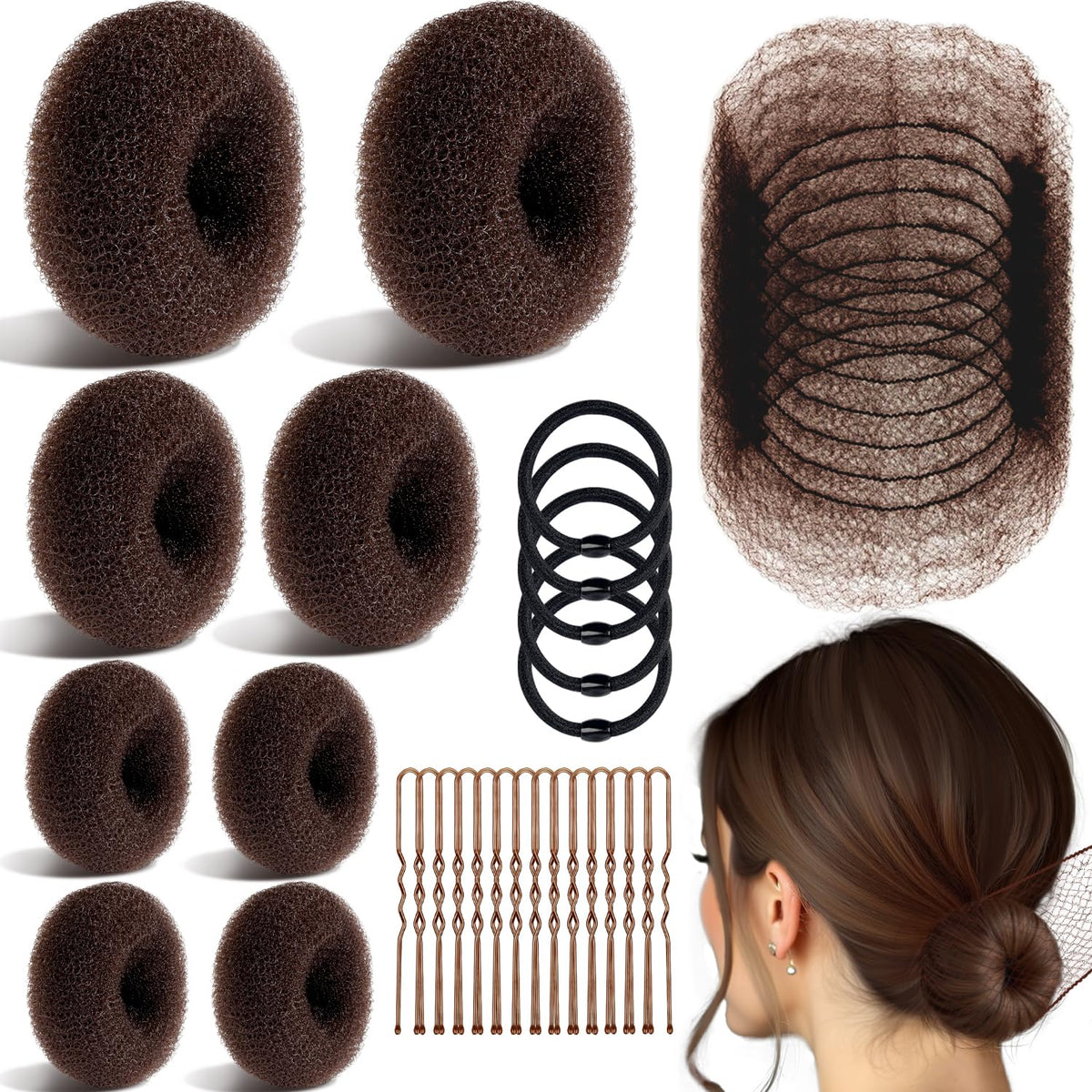 TsMADDTs kit para moño con 8 modelos para peinados duraderos y con estilo