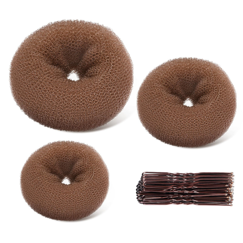 TsMADDTs moño dona set marrón claro, kit completo para recogidos fáciles.