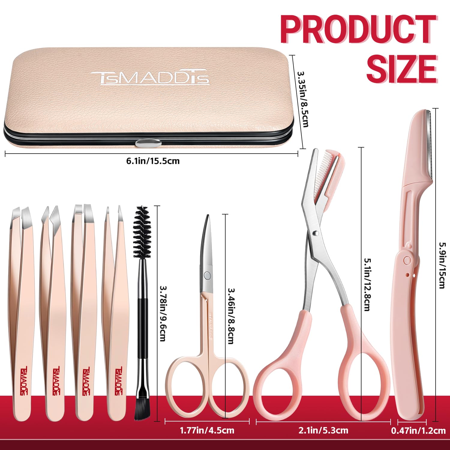 Pinzas de precisión TsMADDTs para cejas, eliminación de vellos con menor molestia.