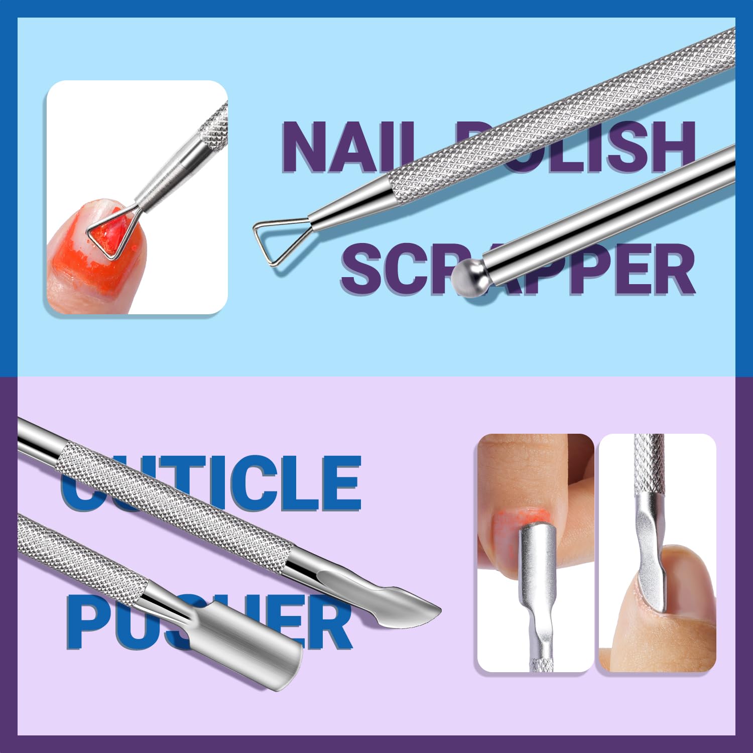 TsMADDTs raspador cutículas triangular para limpieza precisa