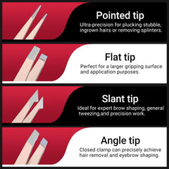 Tijeras para cejas TsMADDTs con borde curvo para cortes precisos y definidos.