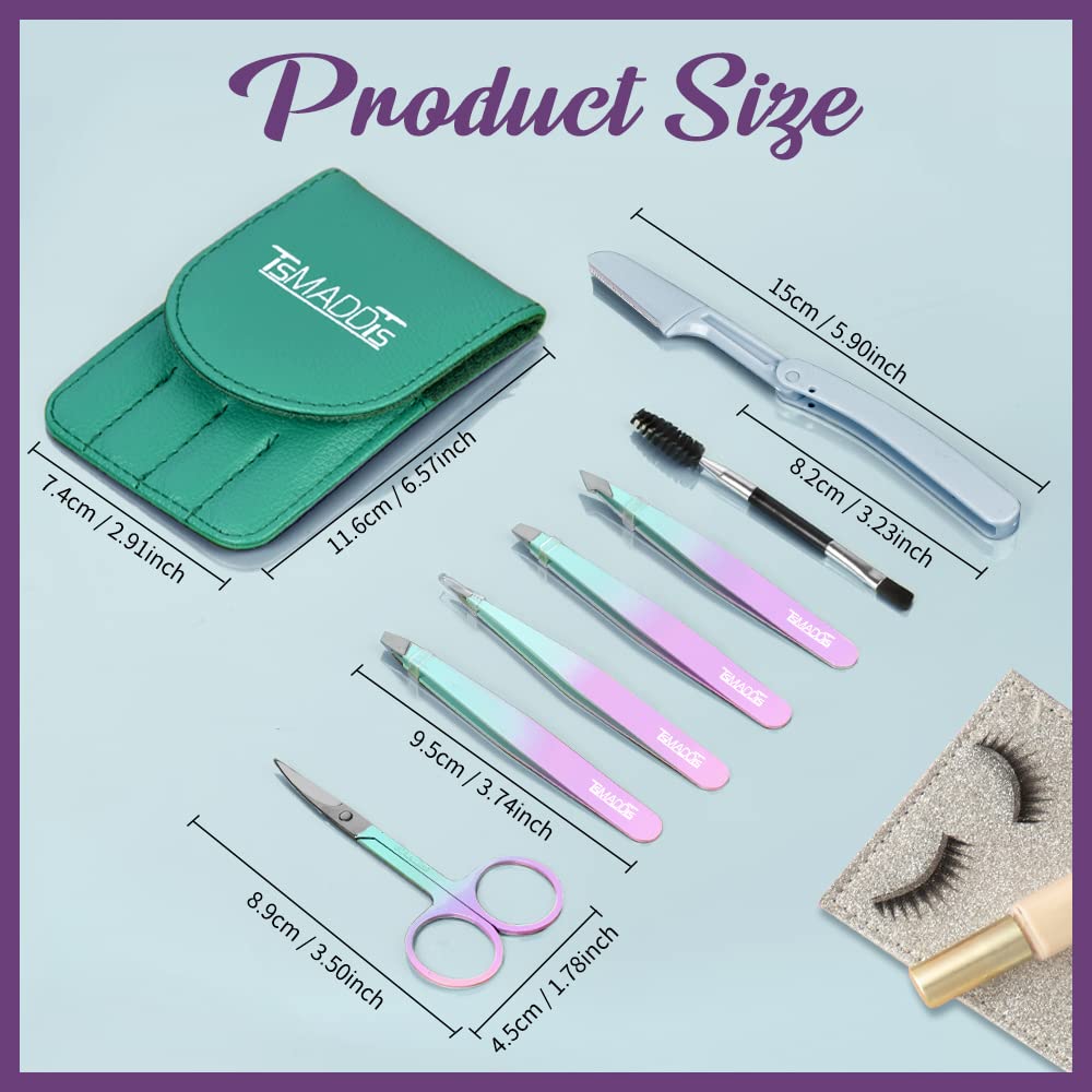 Pinzas TsMADDTs con punta inclinada para cejas, ajuste cómodo y preciso