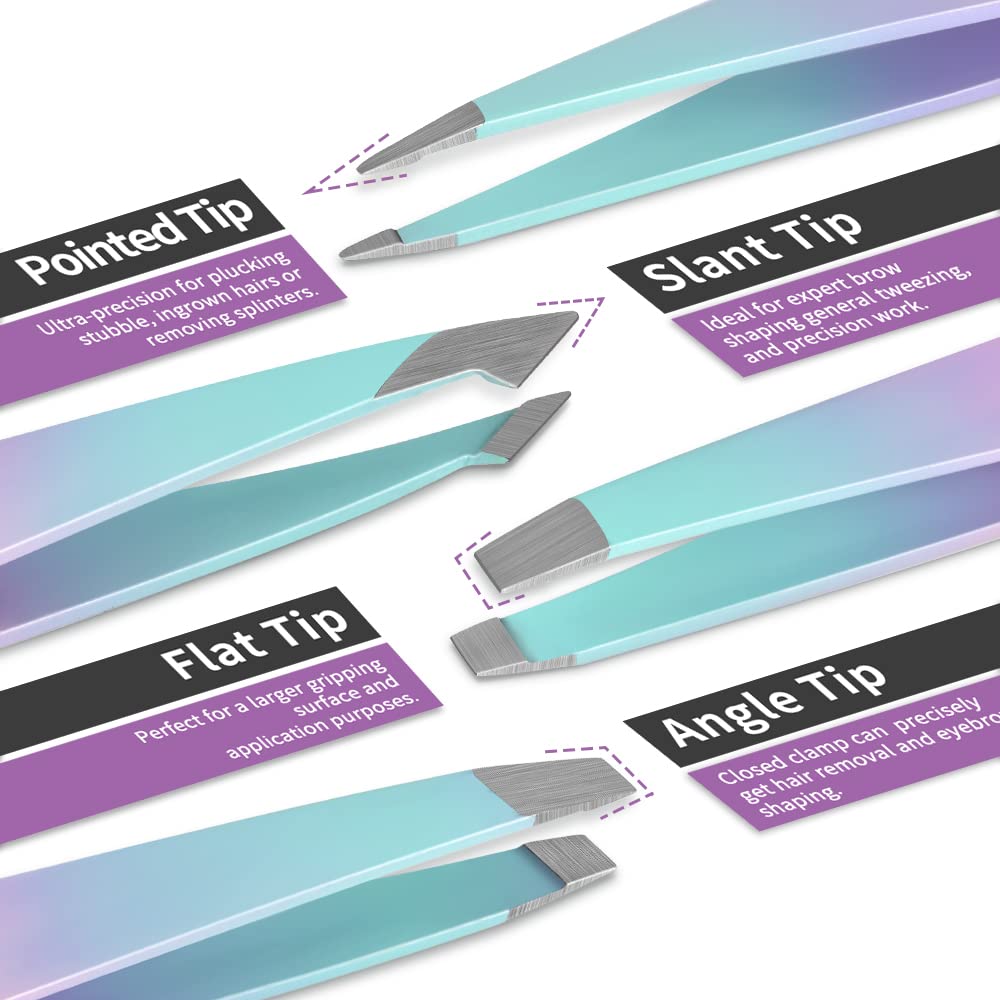 Pinzas TsMADDTs con punta plana para cejas, extracción estable y segura