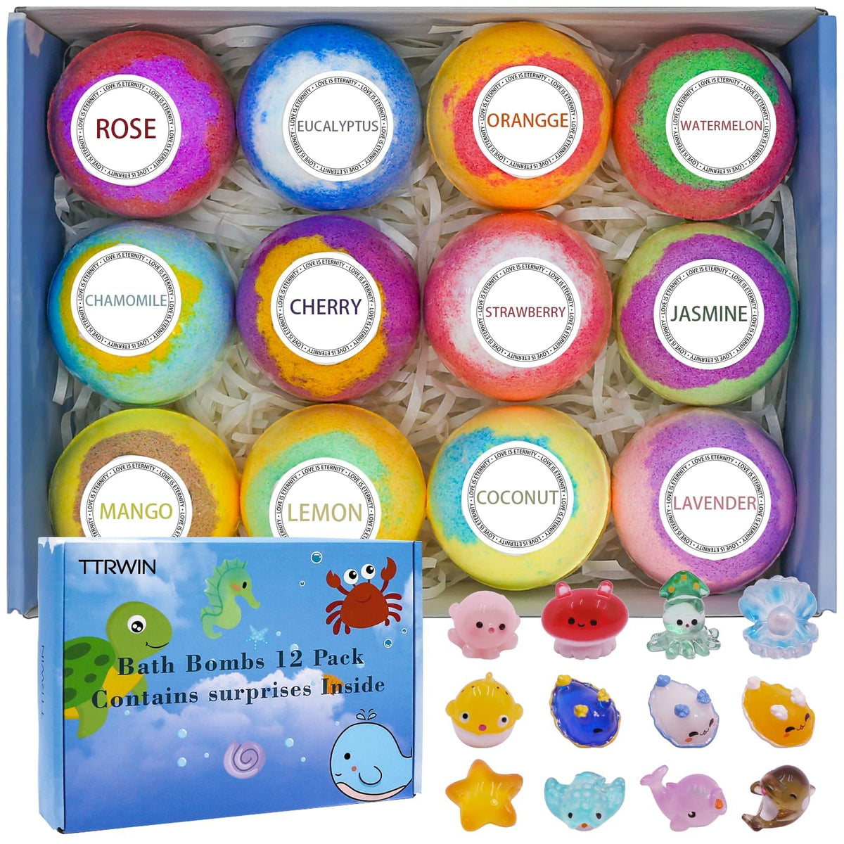 Bombas de baño TTRWIN con sorpresa marina para juego imaginativo y seguro