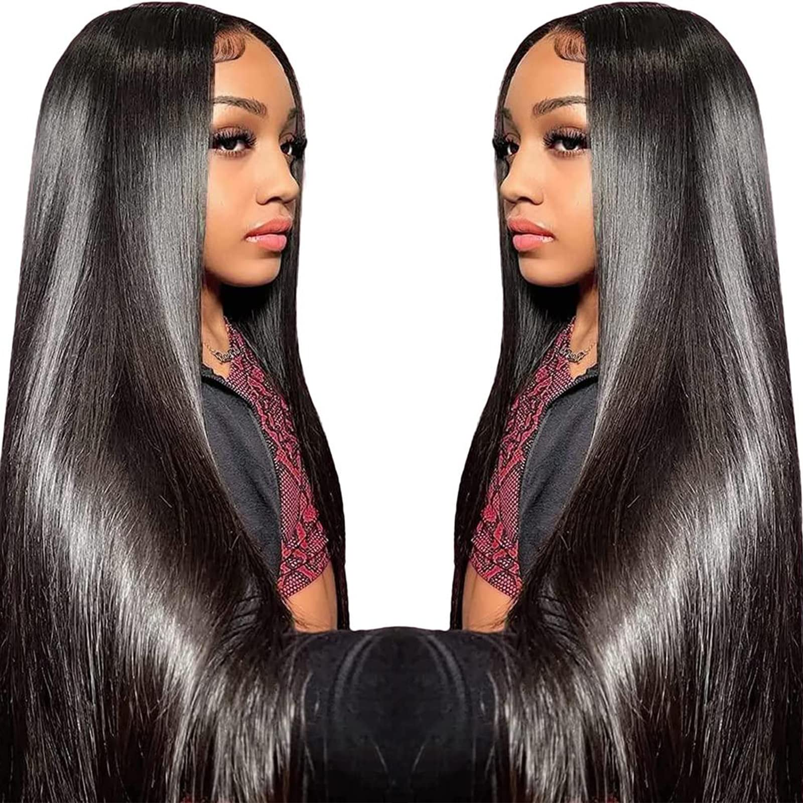 Peluca TTSMINS con lace frontal recta de 26 pulgadas para un look natural